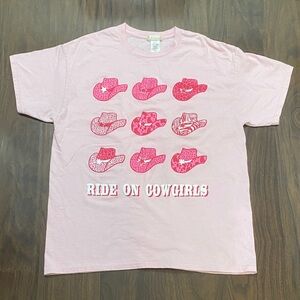 Altar'd State Pink Cowgirl Hat Tee